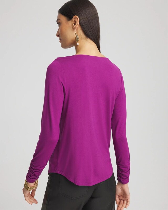 Cowl Neck Long Sleeve Tee - image 3